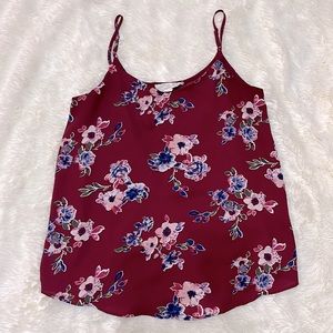 Maroon Floral Top